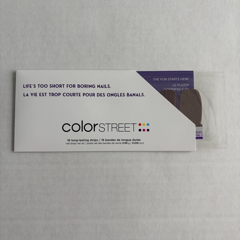 *Exclusive* Color Street: Go With the Workflow | Taupe Herringbone Pink Purple - Picture 3 of 12